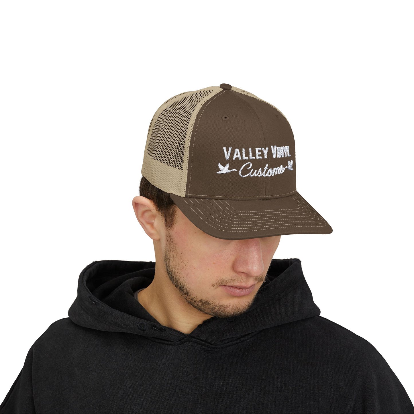 Embroidered Snapback Trucker Cap - Valley Vinyl Design