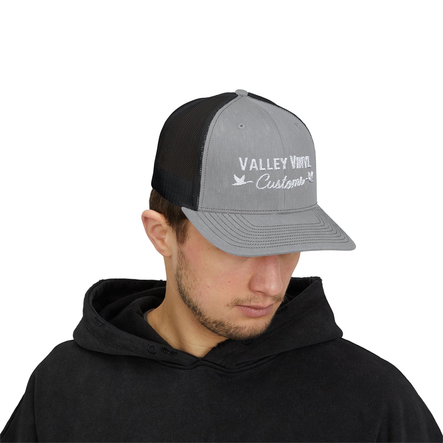 Embroidered Snapback Trucker Cap - Valley Vinyl Design