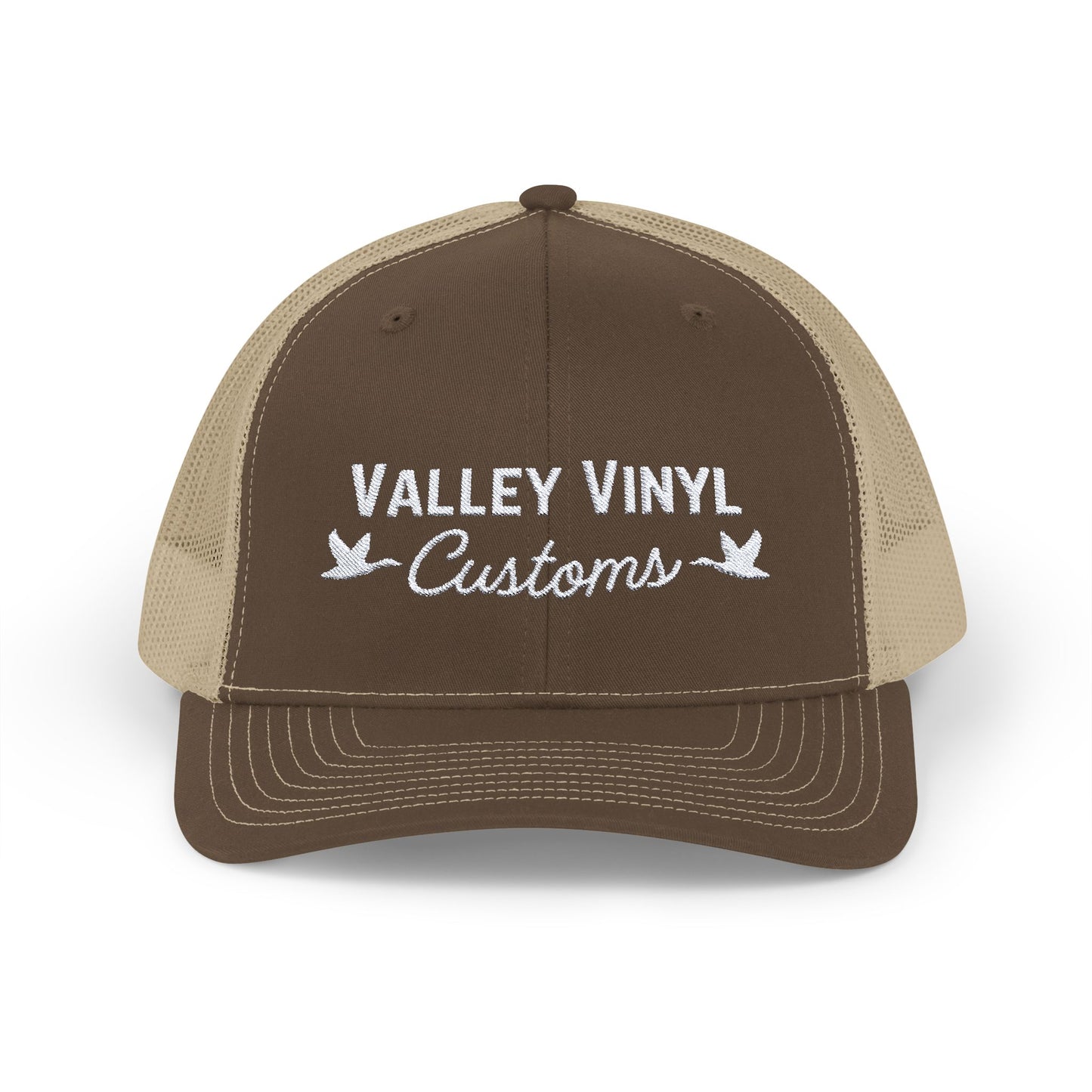 Embroidered Snapback Trucker Cap - Valley Vinyl Design